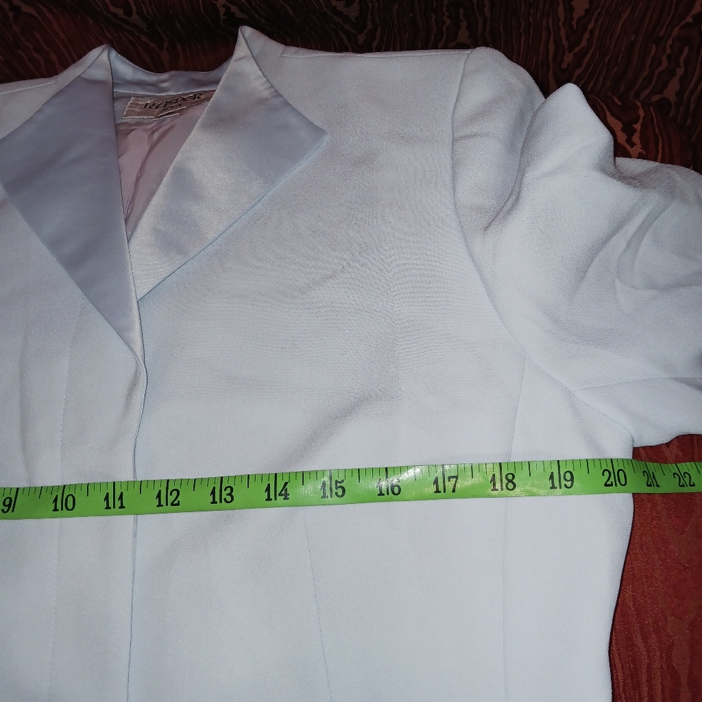 KASPER 2 Piece Blue Long Sleeve Hidden Buttons Ex-Long Skirt Suit Women's Sz 12 - Picture 13 of 16